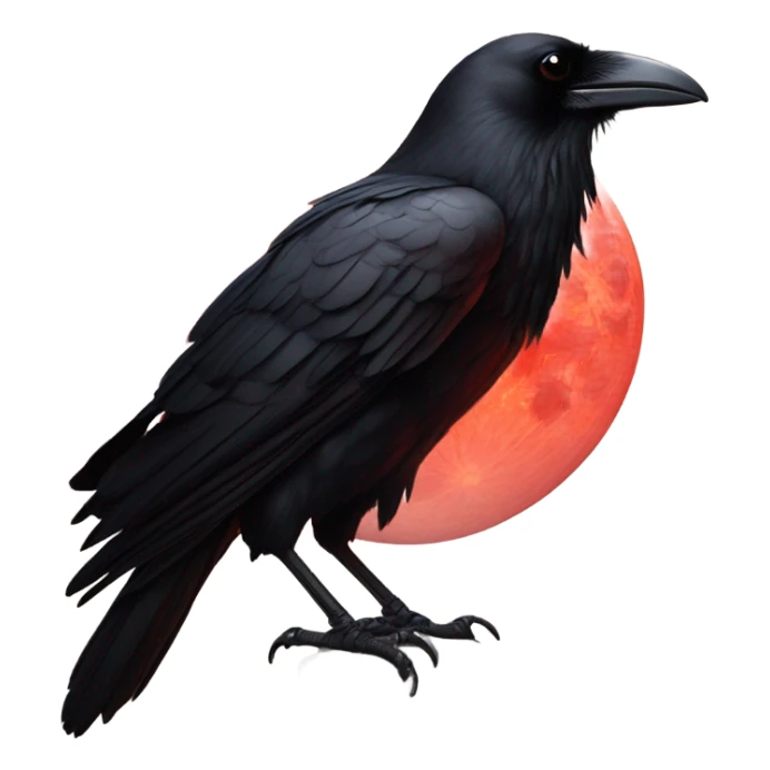 black raven against the backdrop of the red moon sticker