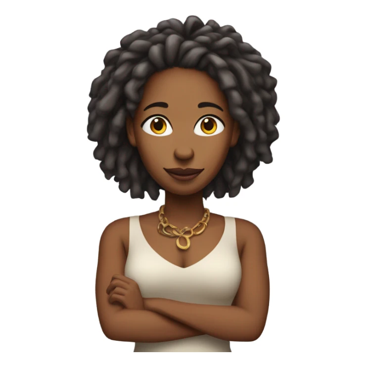 African American middle age black woman with red locs sticker