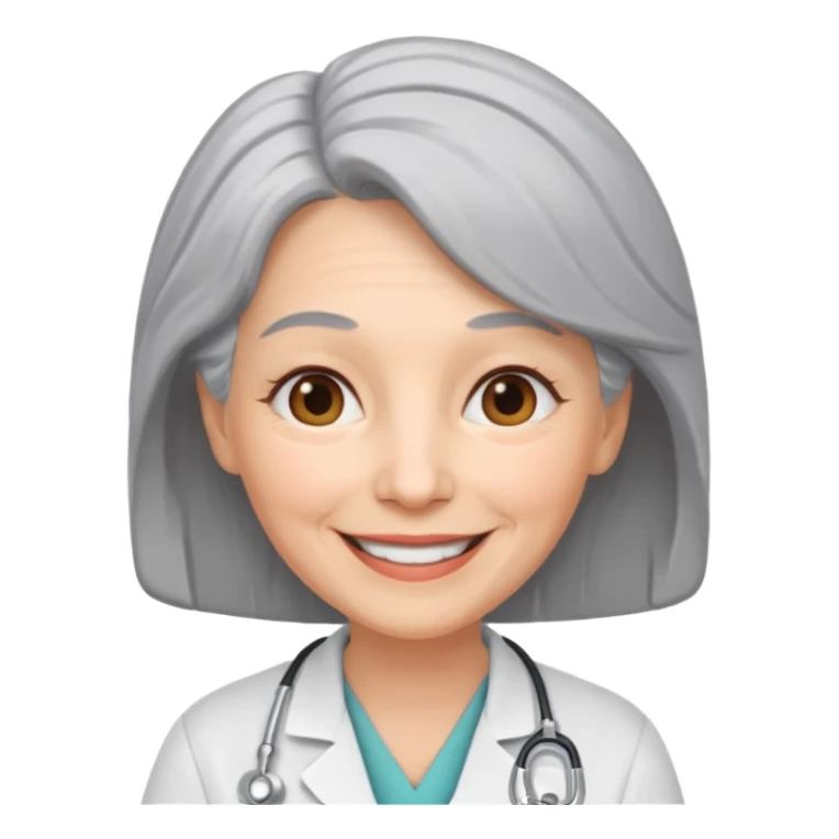 older obstetrician female emoji grey hair sticker