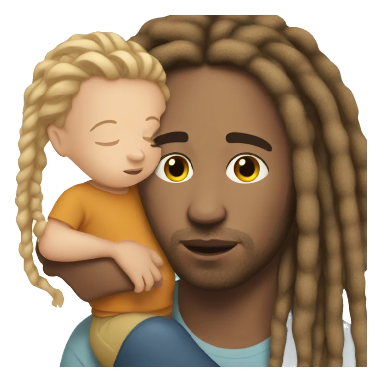 white man with dreads with light skinned baby in arms  sticker