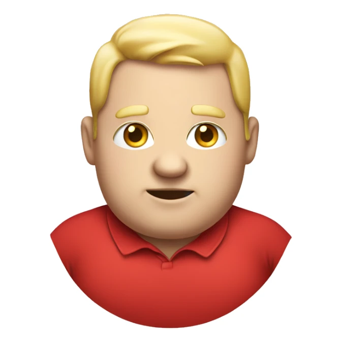 huge fat white person in red shirt sticker