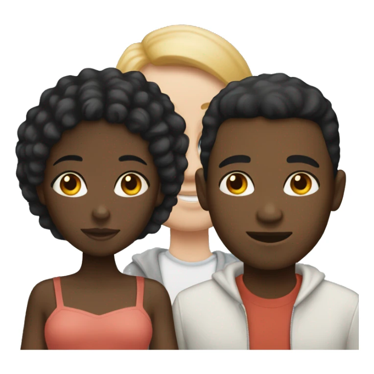Black girl with white boy couple sticker