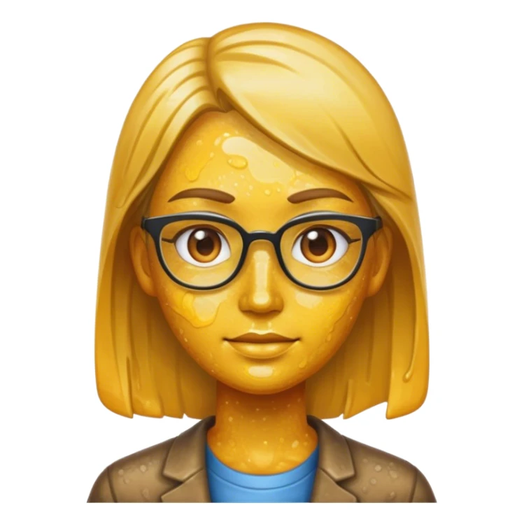 portrait of Teacher covered in oil sticker