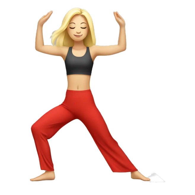  yoga blonde light girl in red yoga sticker