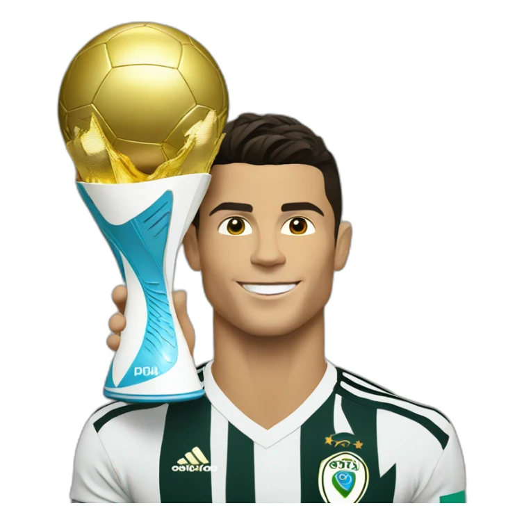 Cristiano ronaldo with a world cup sticker
