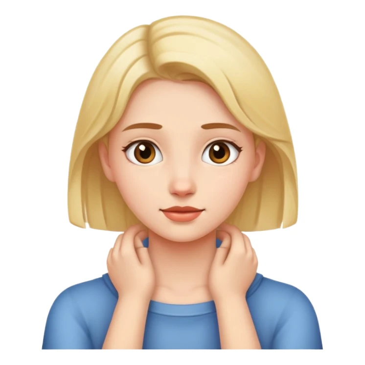 a girl with two hands across her neck sticker