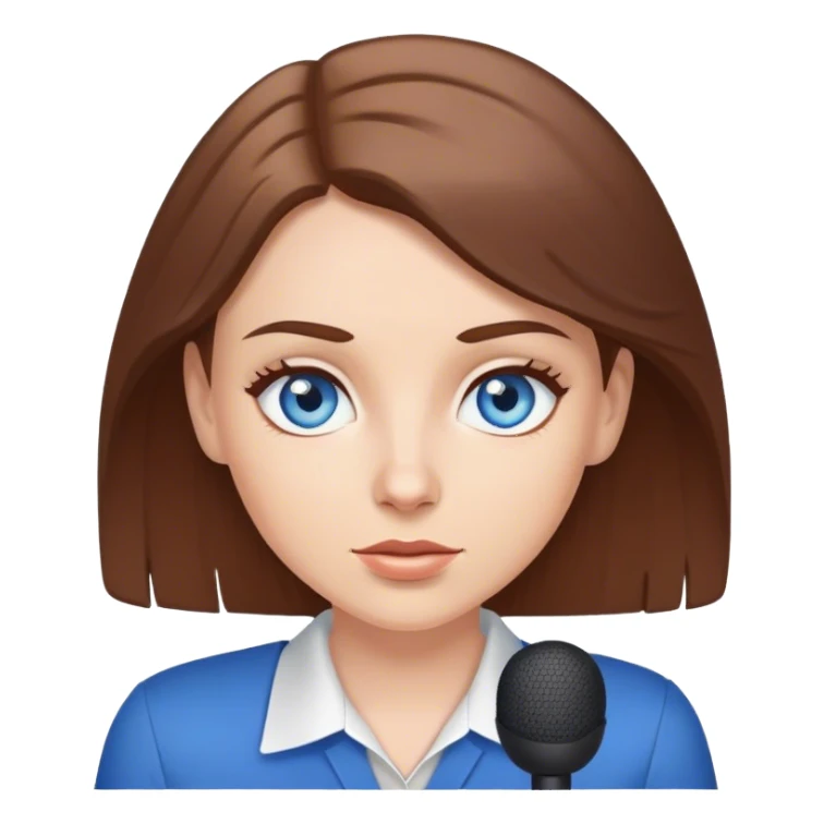 White girl blue eyes brown hair telling news with attitude  sticker