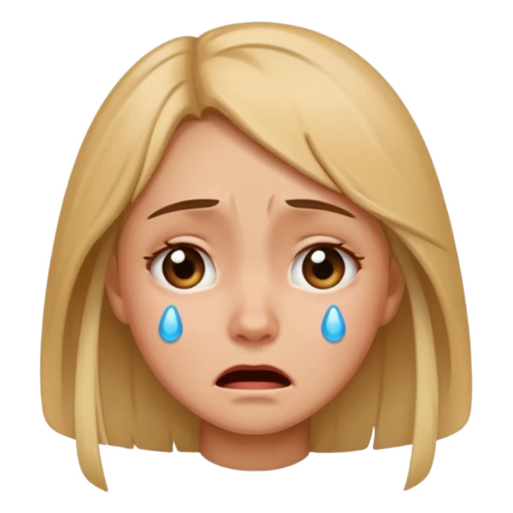 realistic portrait of girl crying sticker