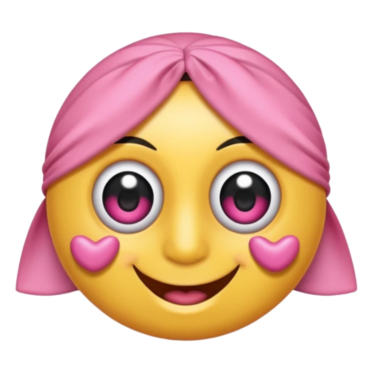 Cara sonriente con ojos cerrados con un lazo rosa u un dedo el la boca  sticker