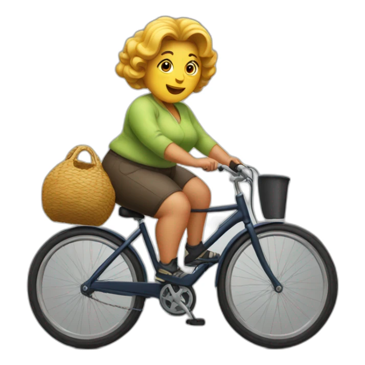 A very big woman on a very little bicycle sticker