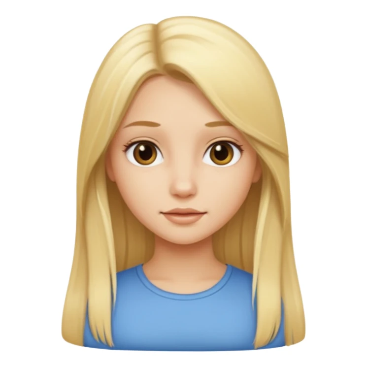blonde pretty straight long hair girl sticker