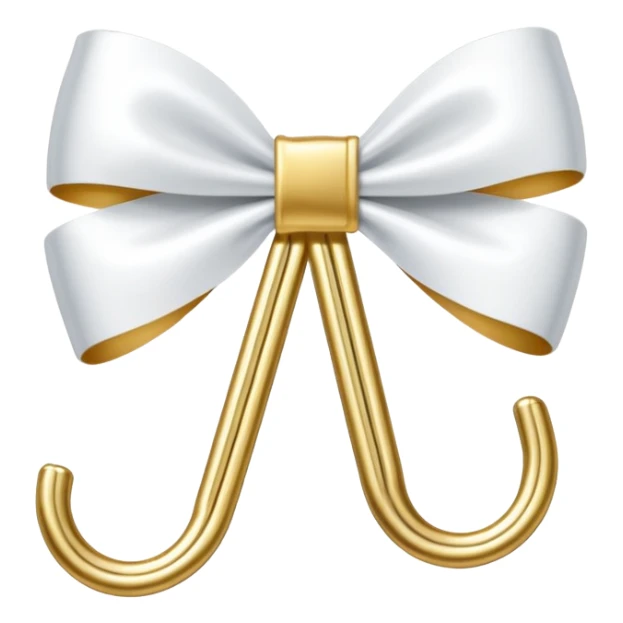 one gold paper clip with a white bow in the middle sticker