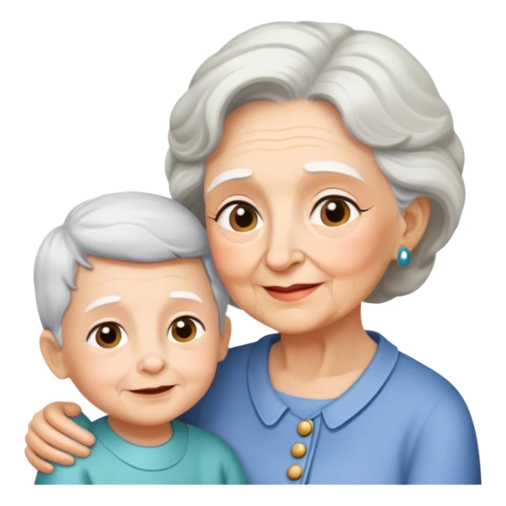 Grandma meeting grandson sticker