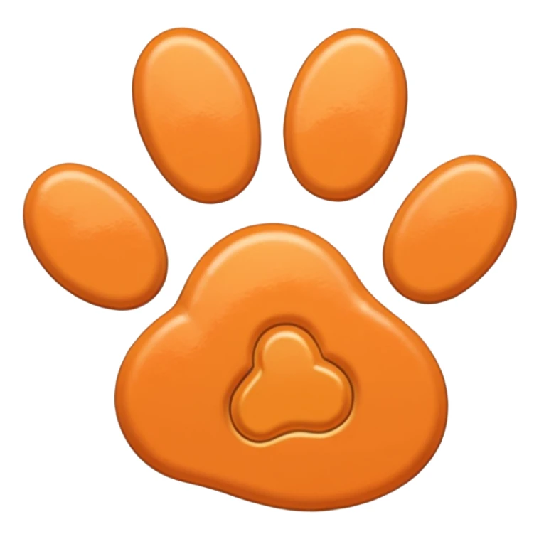 a light pastel orange pawprint sticker