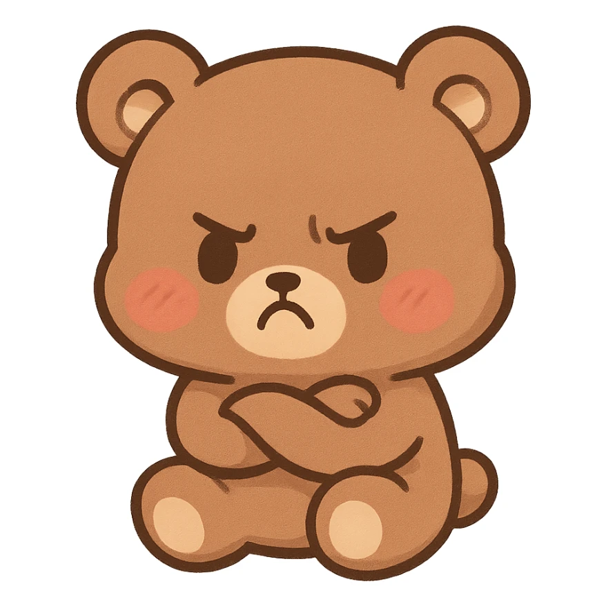 Chibi Bear Pout (angry but cute) sticker