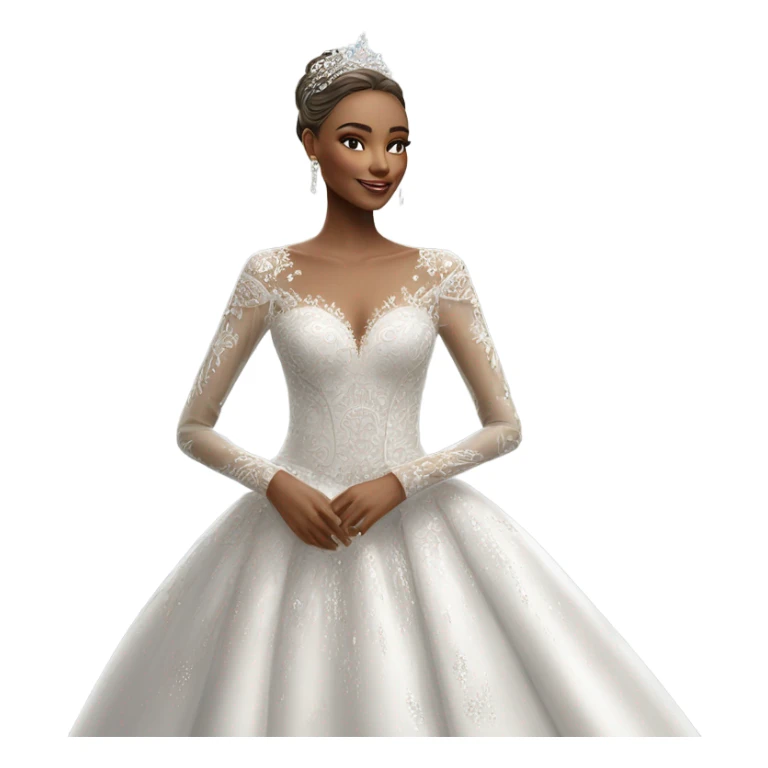 Hyper Realistic ornate ballgown long sleeve Wedding dress displays with diamanté  sticker