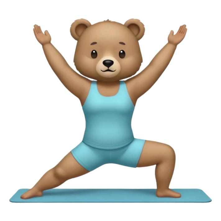 bear doing pilates yoga with yoga clothes sticker