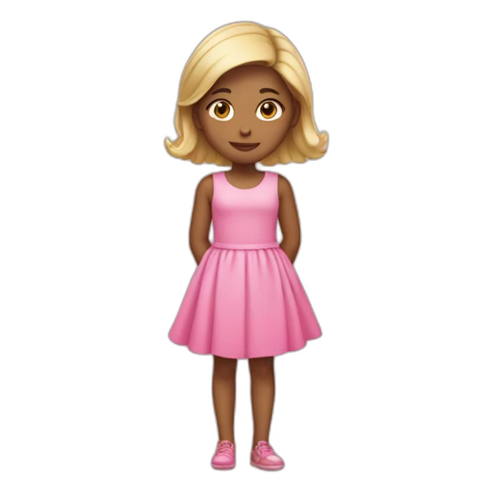 Girl wearing a pink dress sticker