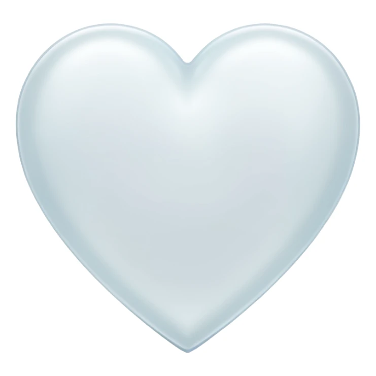 white heart with a frosted glass look sticker