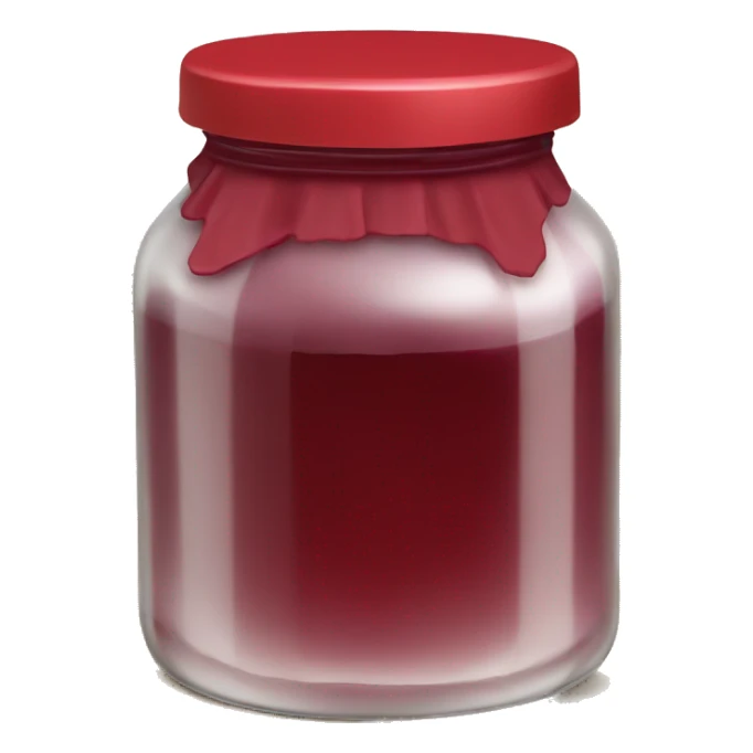 jar of burgundy marmelade with red lid sticker