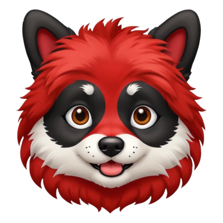 dog with very black inked face and red hair sticker