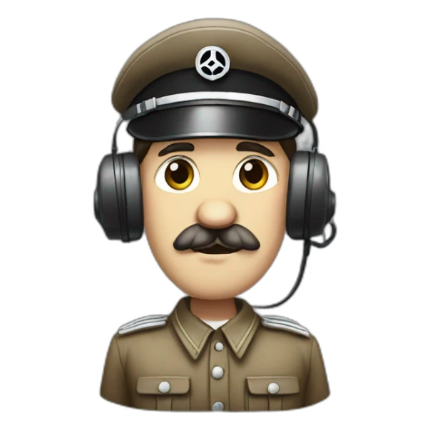 Adolf Hitler wearing ear defenders sticker