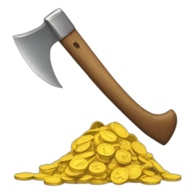 When you break a can with an axe, money comes out. sticker