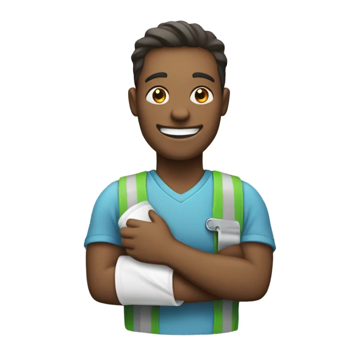 Happy Injured worker with a cast  sticker