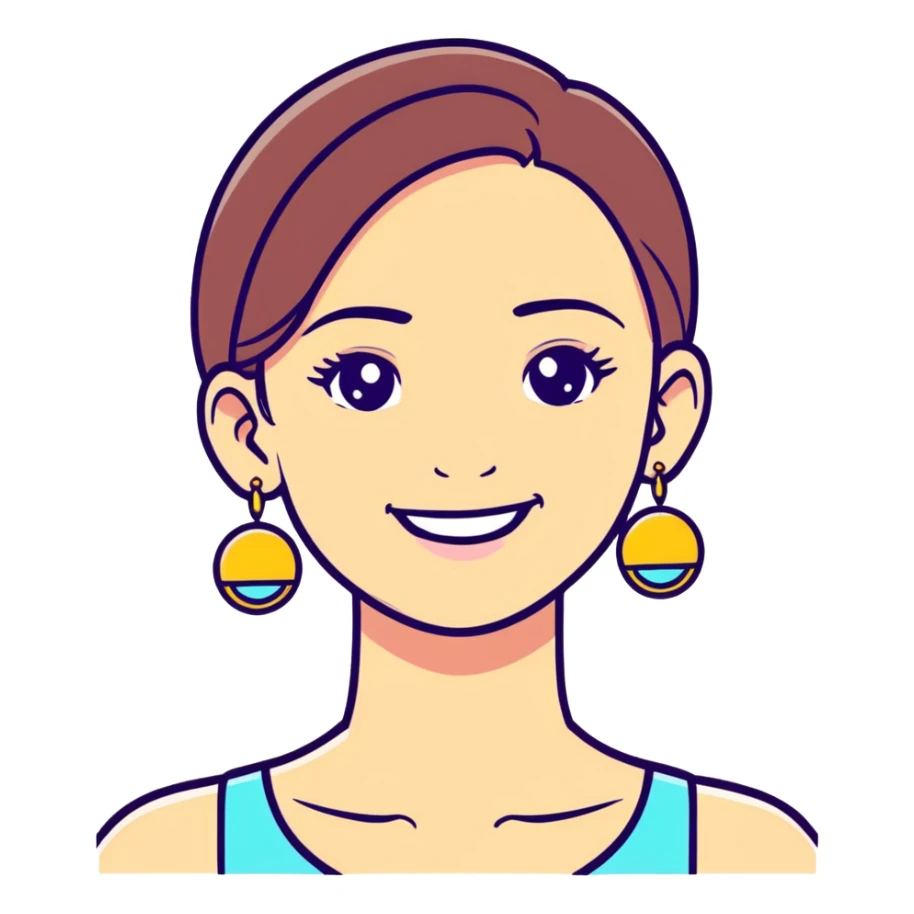 smiling girl with earrings sticker