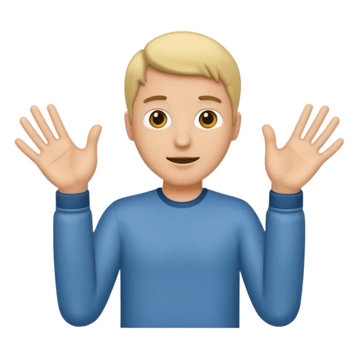 Lap of man empty showing hands to it sticker