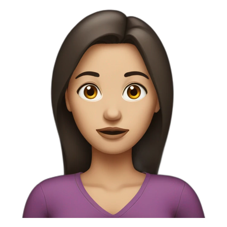 brunette woman cross-eyed sticker