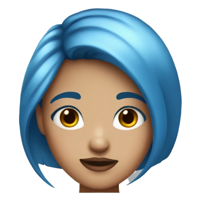 girl with blue hair and mole above lip sticker
