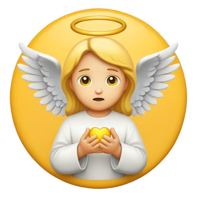 Angel pleading yellow round emoji sticker