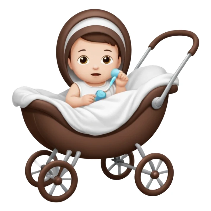 Baby in Chocolate push chair sticker