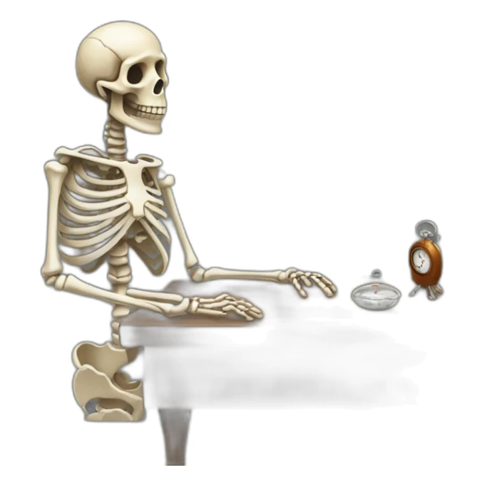 waiting-looking-at-watch-so-long-becoming-skeleton sticker