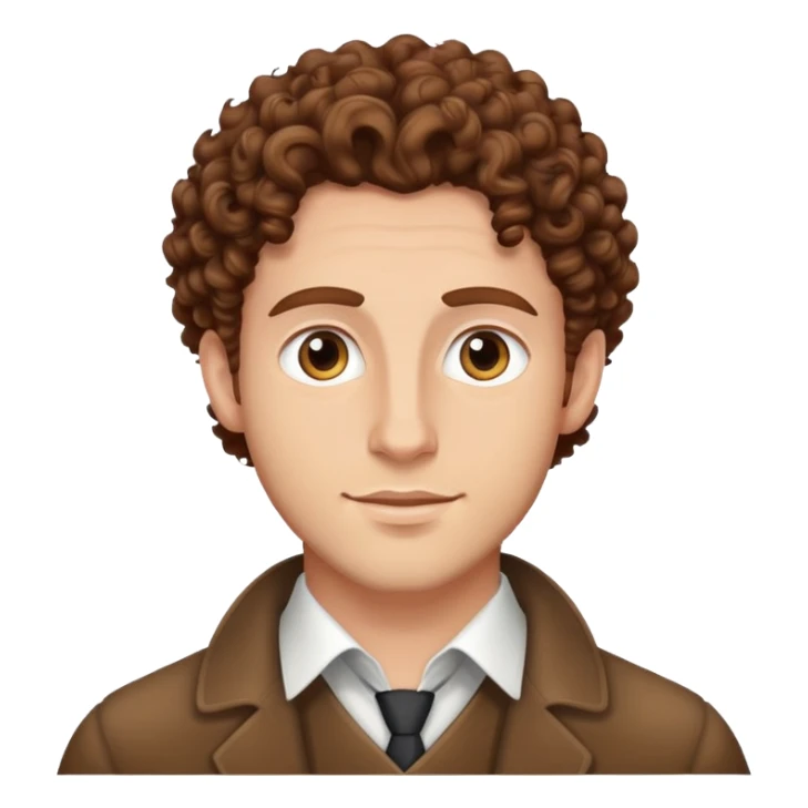 handsome white jewish man with brown curly hair  sticker