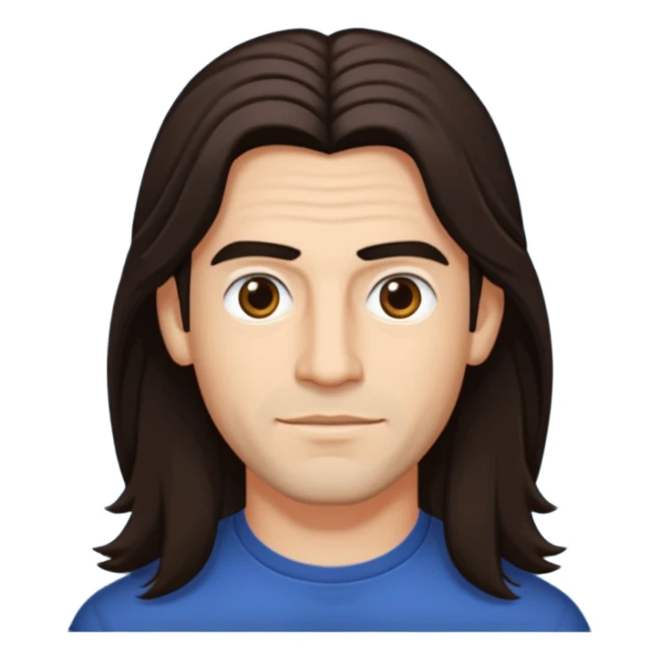 Reginald Arivizu (b.1969) with dark brown long hair sticker