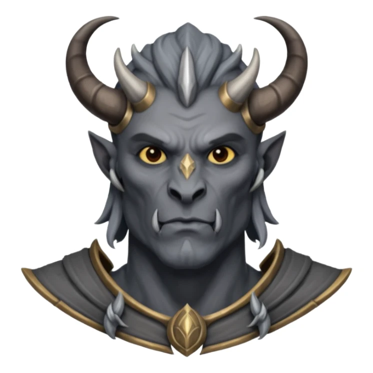 ESO male daedra, gray skin small horns sticker