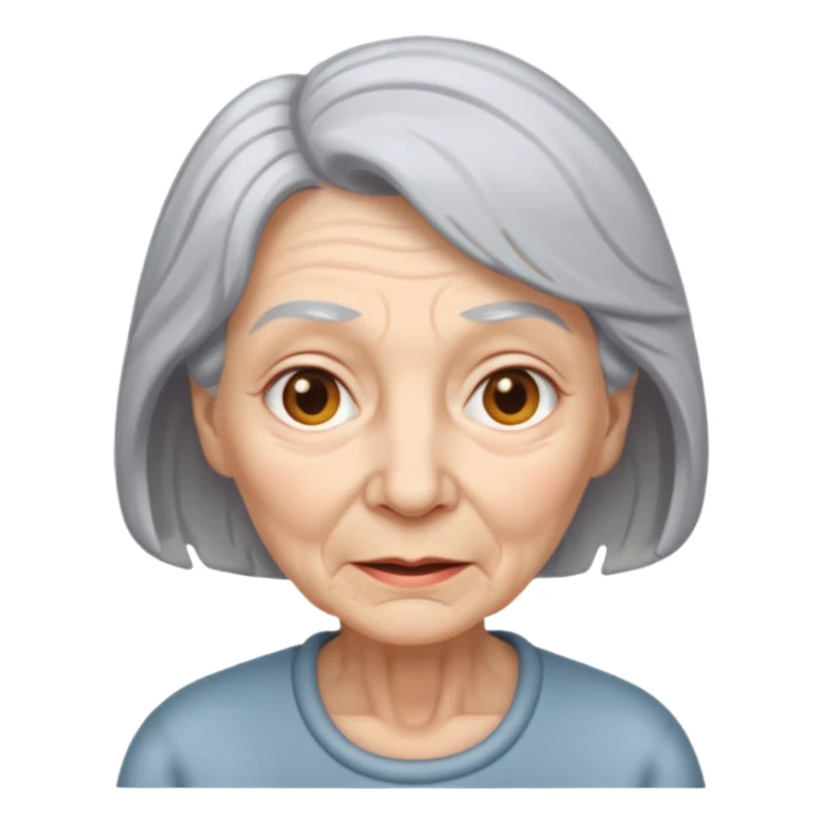white elderly woman with grey hair sticker