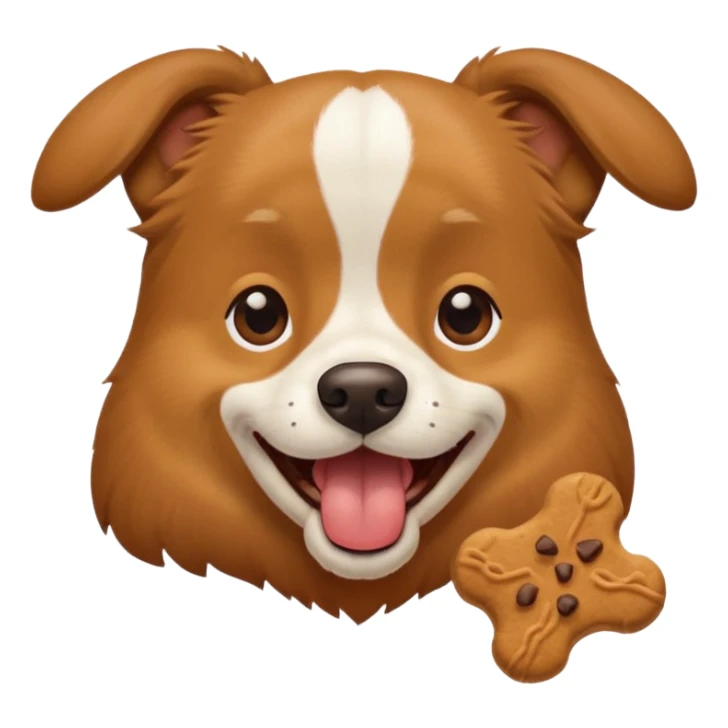 dog eating dog treat sticker