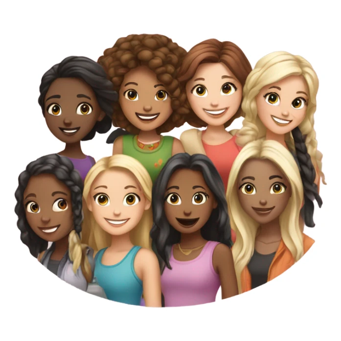 Group of girls sticker