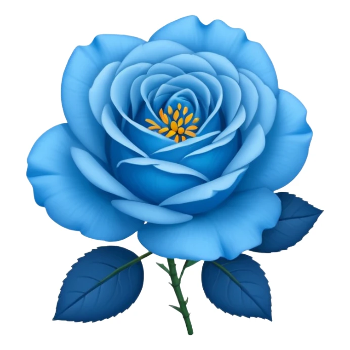 rose shape flower, no stem, now make it a vibrant blue color sticker
