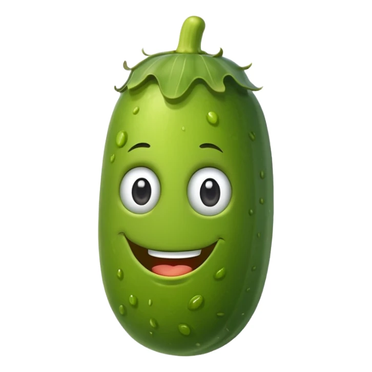 Wide eyed pickle with a big smile sticker