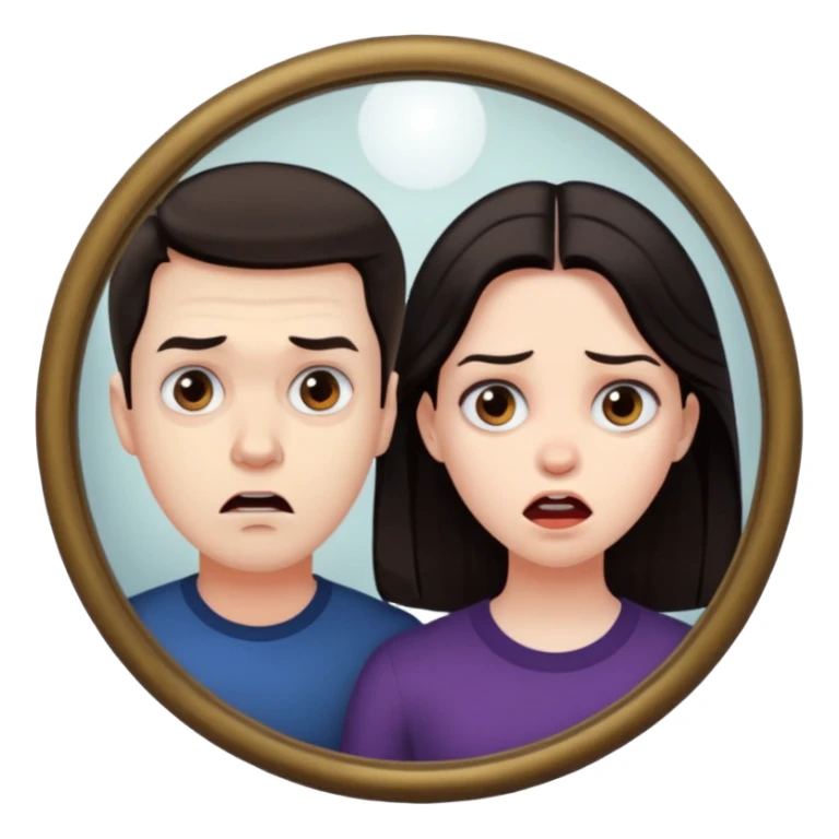 Spooky Man  in mirror behind woman sticker