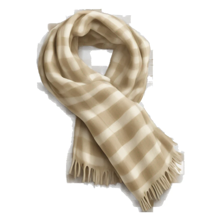 scarf in beige and white plaid sticker