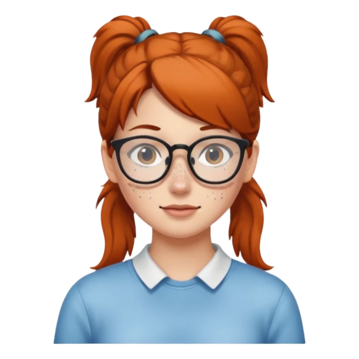 Ponytail Girl with Glasses sticker