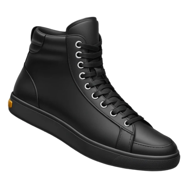 an ios genmoji for a black mid top sneakers sticker