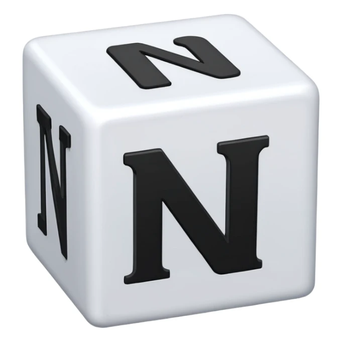 A white toy with a big black letter "N" on it sticker