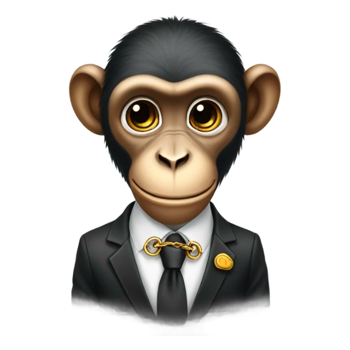 Monkey dressed in a suit with grills and chains on  sticker