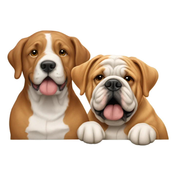 Ginger golden doodle and English bulldog sticker